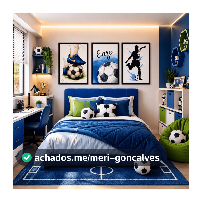 Quadro decorativo 3 peças Personalizado com nome Futebol Azul Chuteira quarto de menino