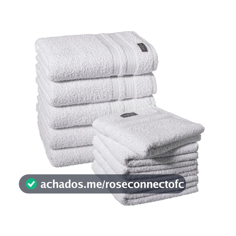 Kit 10 Toalhas 5 Banho e 5 Rosto Modelo Anna - Branca Padrão Hotel Macia Spa Pousadas Airbnb Hostel