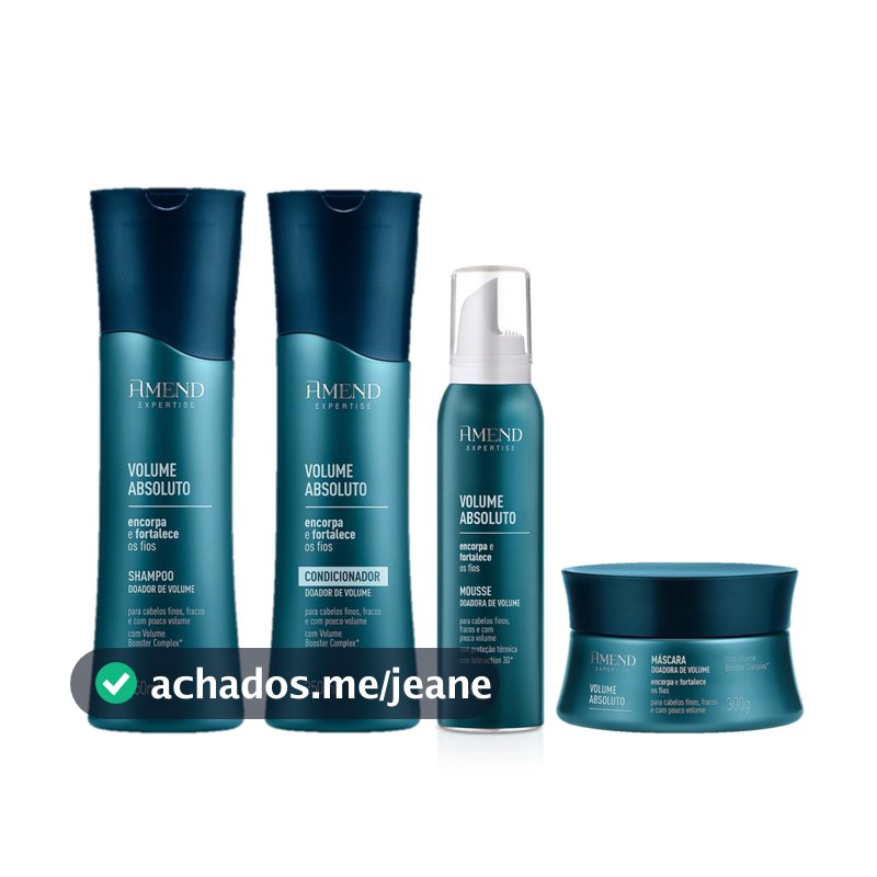 Amend KIT Volume Absoluto Shampoo e Condicionador 250ml + Máscara 300g + Mousse 151ml
