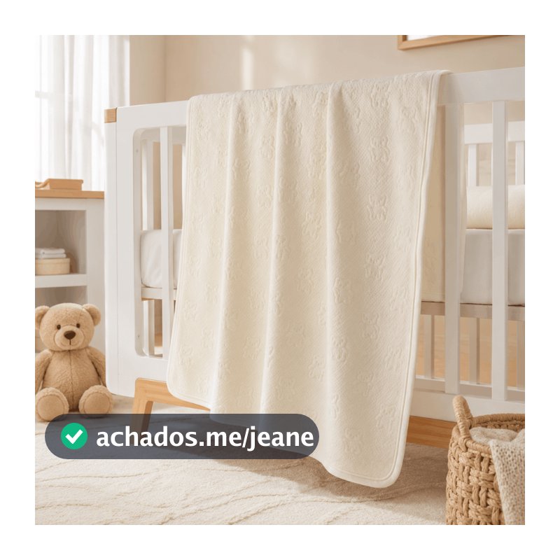 Manta Ursinho 100% Algodão Bebê Cobertor  Antialérgico Estampado Infantil Menino e Menina Toque Soft