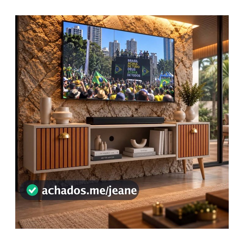Rack para TV Bancada com pés 1.20 Life ou 1.10 ate 50polegadas -  2 Portas Moderno Parede TV Até 50Pol Quarto Sala