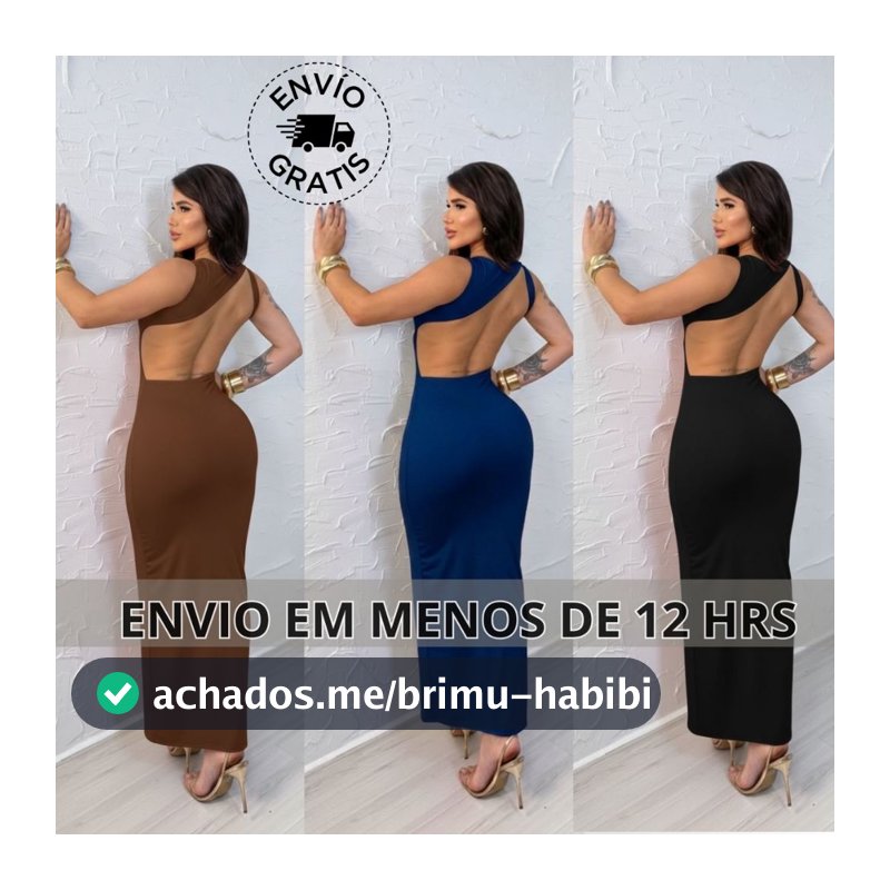 Vestido Feminino Longo Elegante Colado Tubinho Estiloso Vestidos LUANA Moda Gringa Suplex Sexy 2025.
