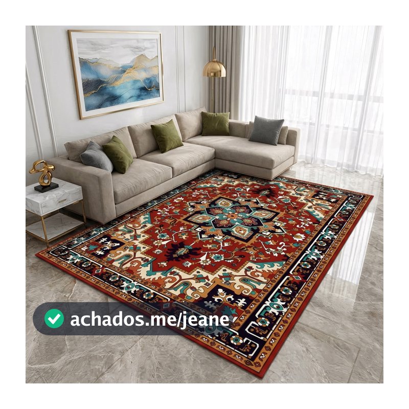 Tapete Belga Estampado 2,00 x 1,40m Para Sala Quarto De Luxo - Lançamentos Exclusivos