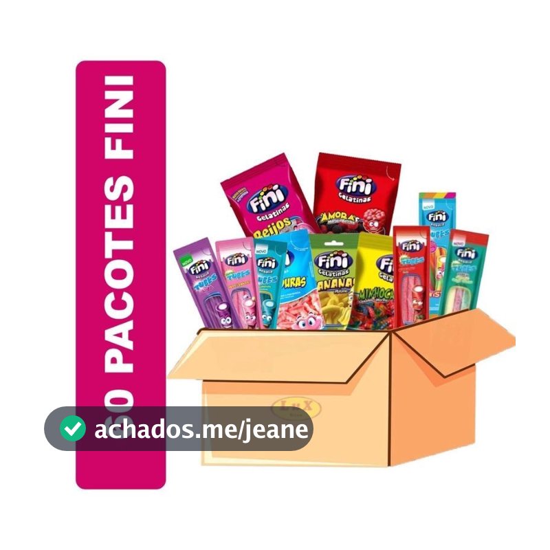 Kit 60un Bala Fini Sortido, Bala Gelatinas, Bala Tubes, Bala Citrica 15g FINI Festa Guloseimas Flex SP