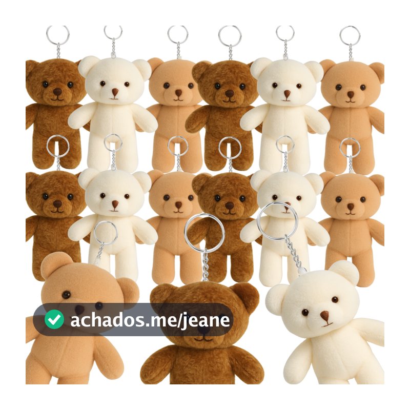 Lembrancinha Chá De Bebê 20/40 Chaveiros Ursinho De Pelúcia Fofo Maternidade Nascimento Batizado Presente Bolsa Mochila