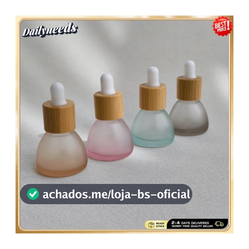 Frasco Conta-Gotas De Vidro Elegante Recipiente De Óleos Essenciais De Madeira Sofisticado Tampa Para Embalagem De Amost
