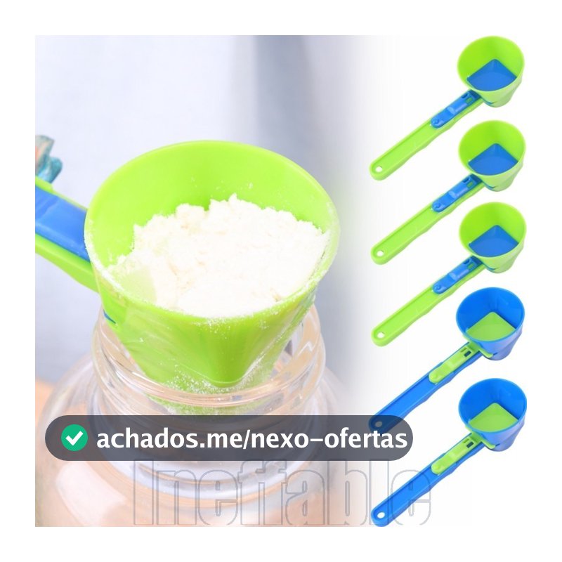 Colher Deslizante De Proteína Em Pó 1/2/4 Unidades-Utensílio De Cozinha-De Funil Com Cabo Mais Longo Reutilizável-De Med