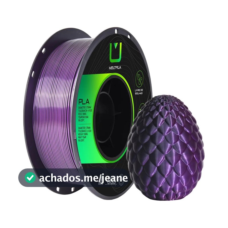 Filamento PLA Silk Duo Multfila 1.75mm de 1Kg Preto e Roxo