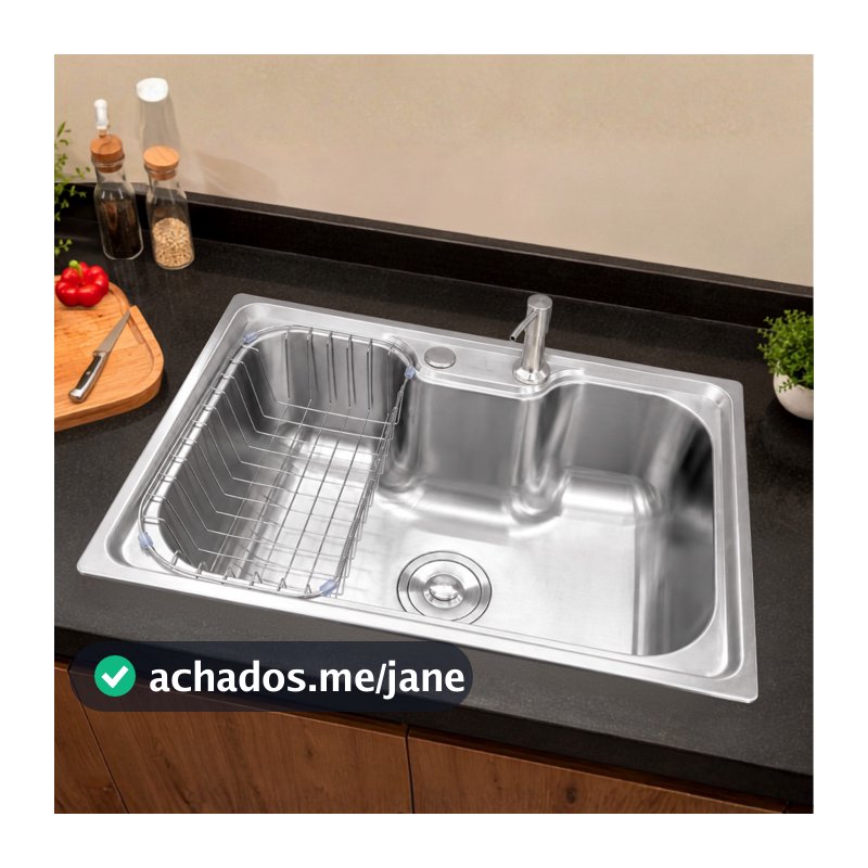 Cuba Gourmet Aço Inox 304 60x42cm Pia Cozinha Com Acessórios