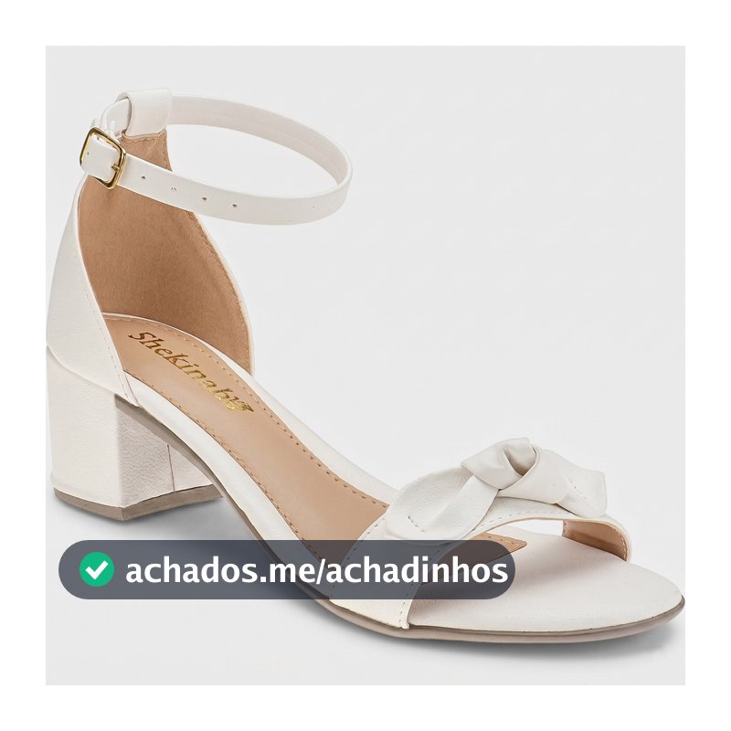 Sandália Feminina Shekinah Salto Baixo Enfeite Laço confortável
