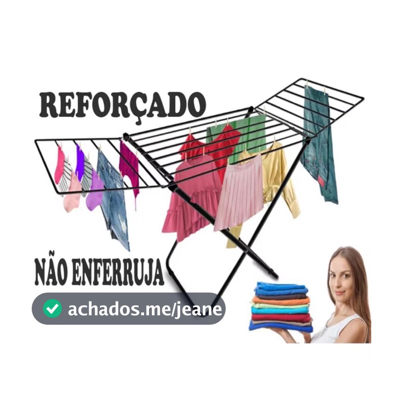 Varal De Chão Varal de Apartamento Retratil Com Abas Reforçado Dobrável Aço Secalux 12kg