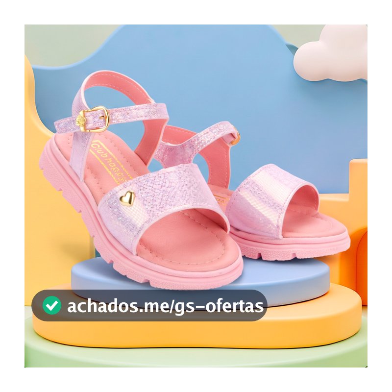 Sandalia infantil Menina Feminina Club Happy