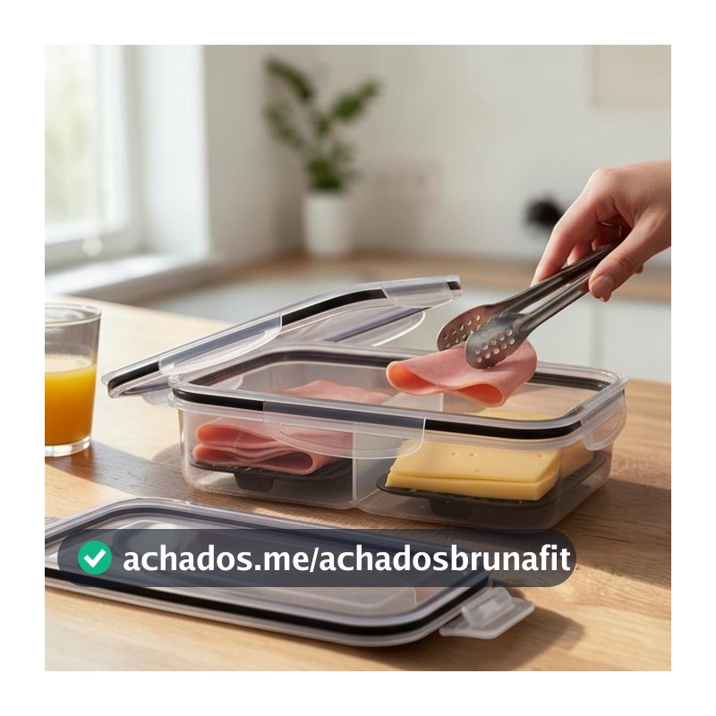 Porta Frios Hermético com Tampa de Silicone | Organizador de Geladeira para Queijo, Presunto e Frios