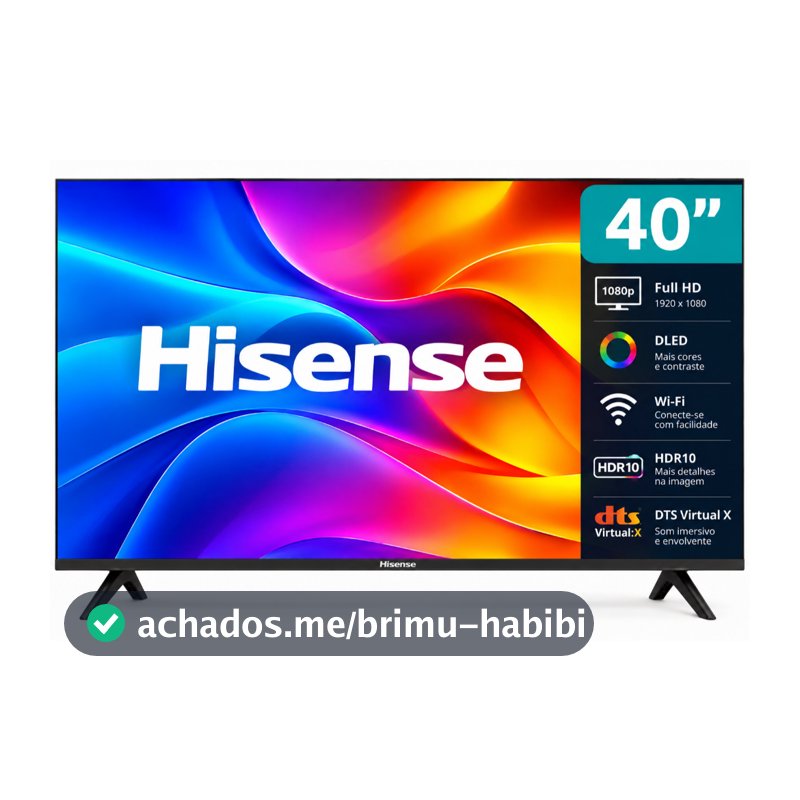 Smart TV Hisense 40" Full HD DLED Wi-Fi HDR10 40A4NV DTS Virtual X