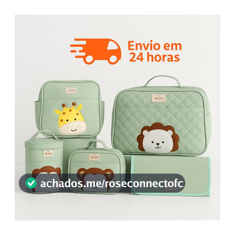 Bolsa Maternidade KIT SAFARI PREMIUM 5 PEÇAS