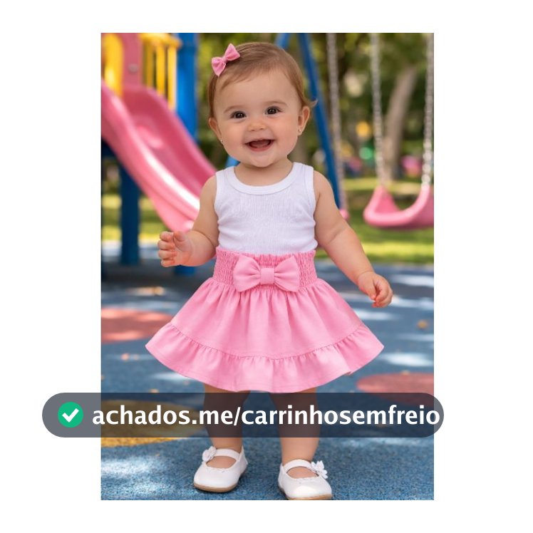 Saia De Bebê Lisa Com Laço Varias Cores e Tamanhos Do RN Ao 10