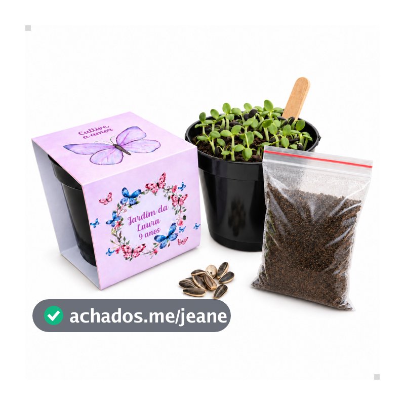 Lembrancinha Para Plantar Personalizada Kit Plantio Jardim Encantado Lembrancinha Ecológica Jardim das Borboletas
