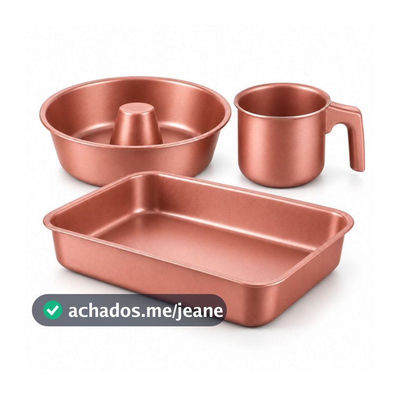 Kit 3 Peças Forma para Pudim Fervedor Assadeira Retangular Bolo Torta Doces Salgados Cozinha