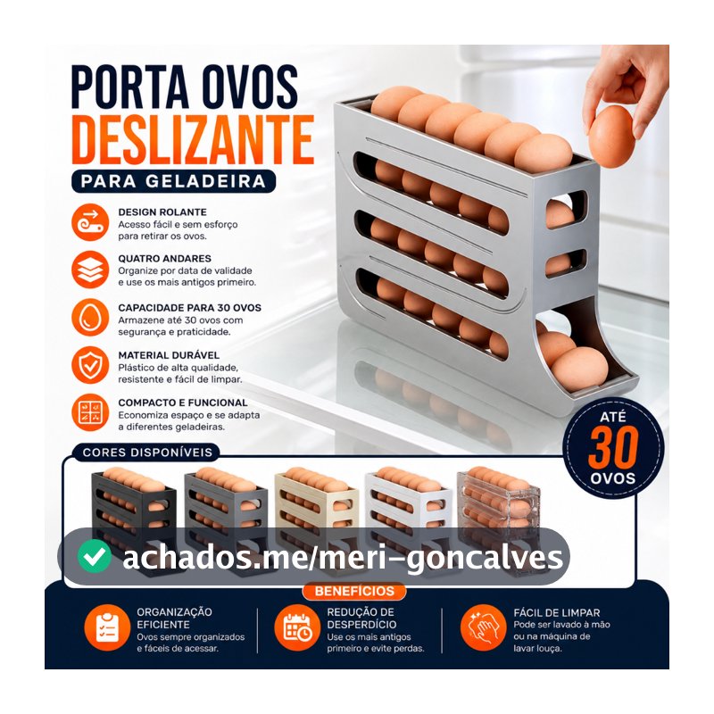 1/2 Peça Porta Ovos Deslizante Organizador Para Geladeira De 4 Camadas Automática Rolantes