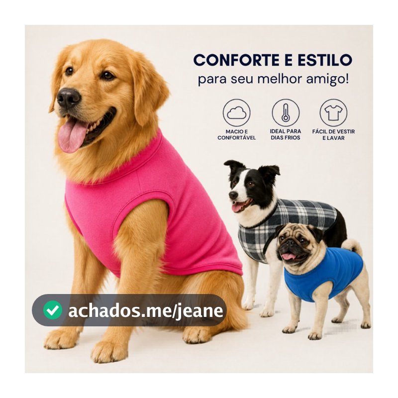 Roupinha Roupa Cachorro Soft Quentinha Suéter Porte Pequeno Médio Grande