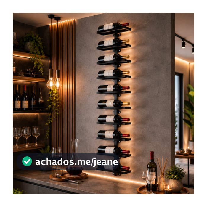 Adega Porta Garrafas De Vinho Vertical Decorativo Parede
