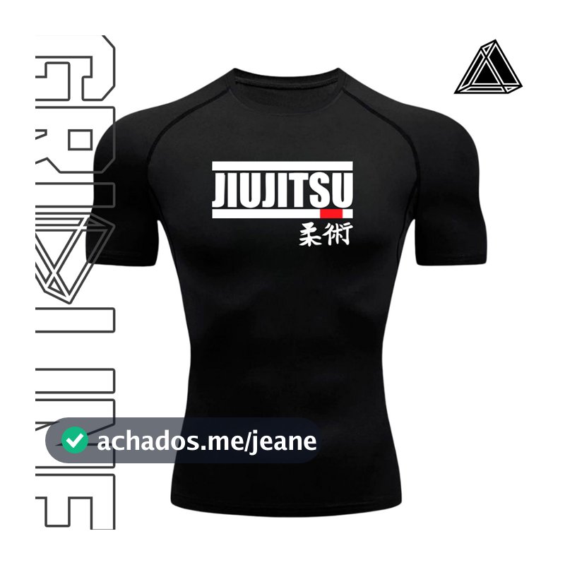 Camisa De Compressão Rash Guard JIUJITSU Manga Curta Treino Ginástica Camiseta Esportiva