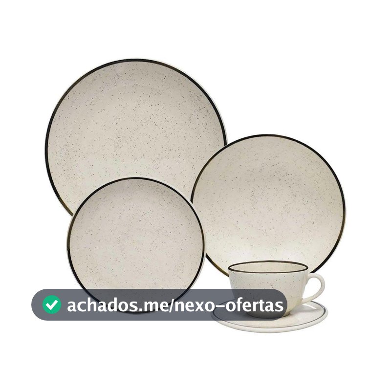 Aparelho de Jantar/Chá Oxford Brisa - Cerâmica, 20 Peças, Bege