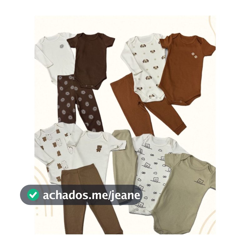 Kit Minimalista 12 peças body bebê manga curta manga longa calça Menino e Menina P ao GG