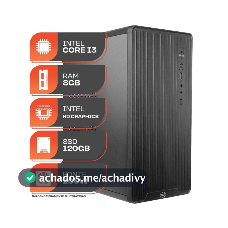 PC Home Essential S, Intel Core i3, 8GB DE RAM, SSD 120GB