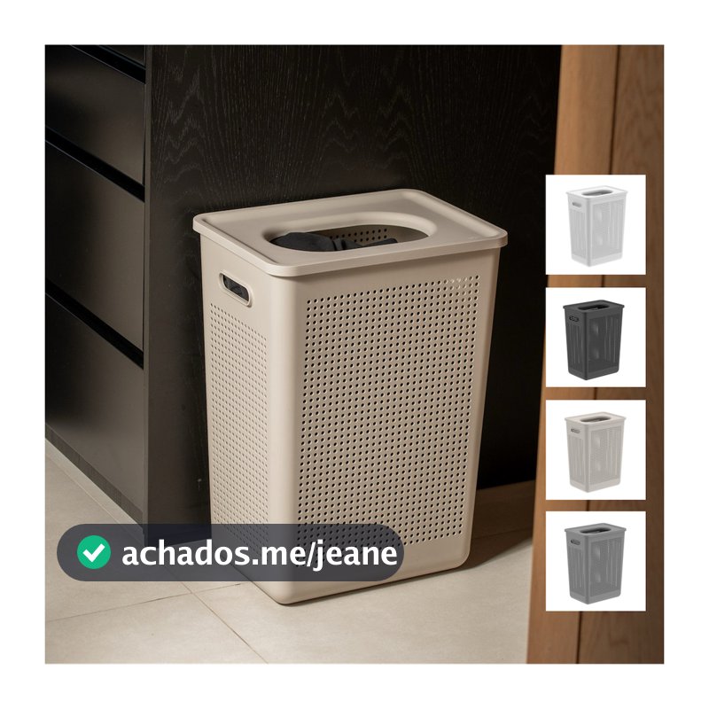 Cesto de Roupas Sujas com Abertura Superior Alças 38L Flow Ou