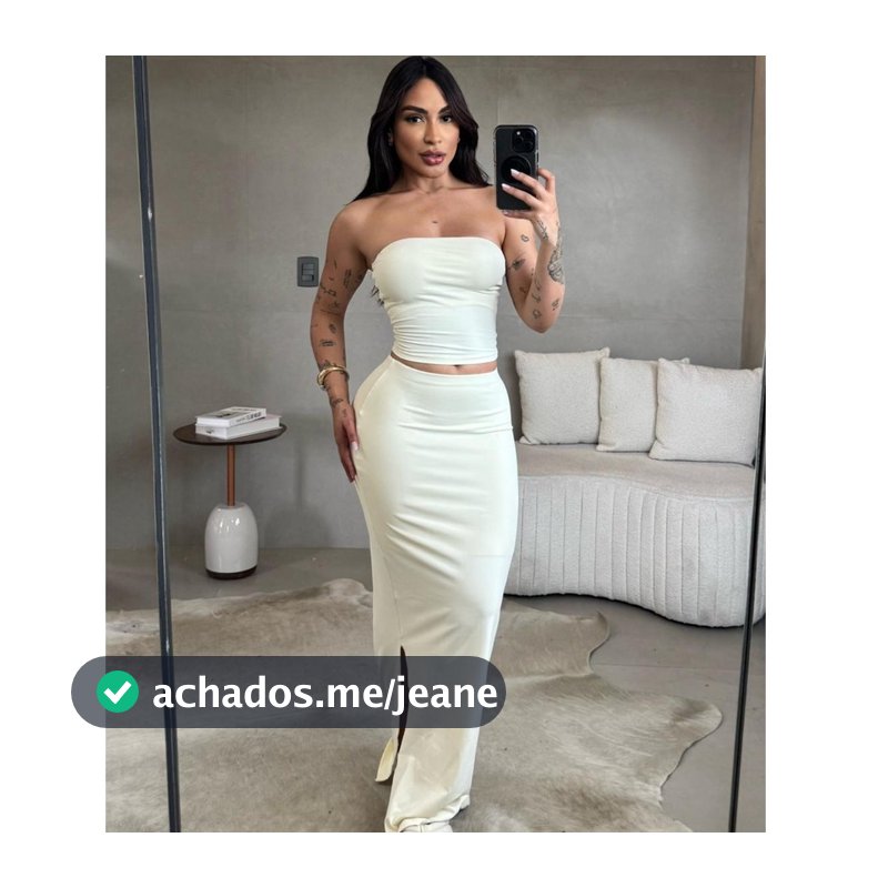 Conjunto Cropped Tomara que Caia + Saia Midi Fenda
