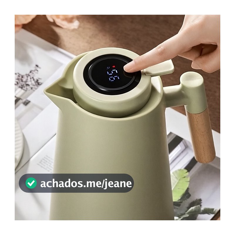 Garrafa Térmica Inox 1L com Display LED para Chá e Café