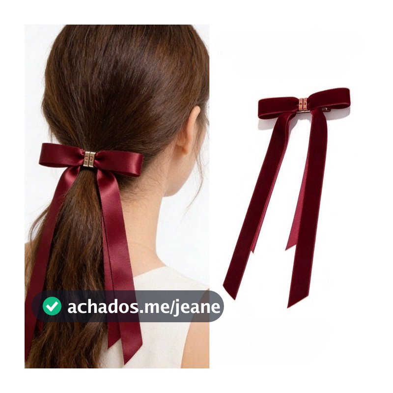 Grampo De Cabelo Com Laço Magnético Vermelho De Ano Novo Pode Ser Dividido Estilo Balé streamer Doce Parte De Trás Da Ca