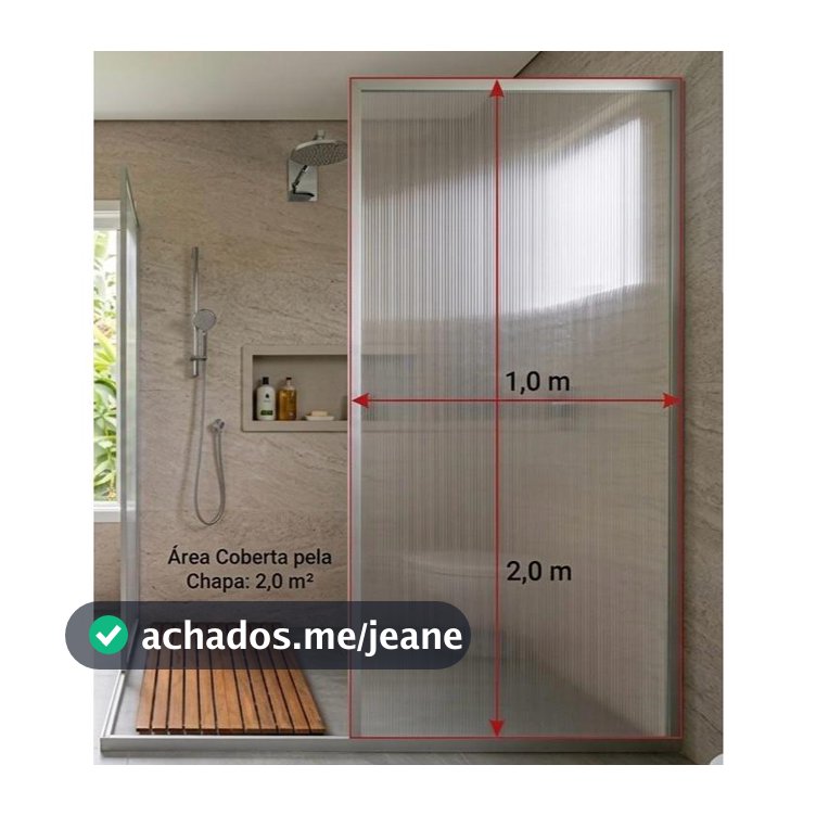 Kit Box Banheiro Policarbonato 1m x 2m