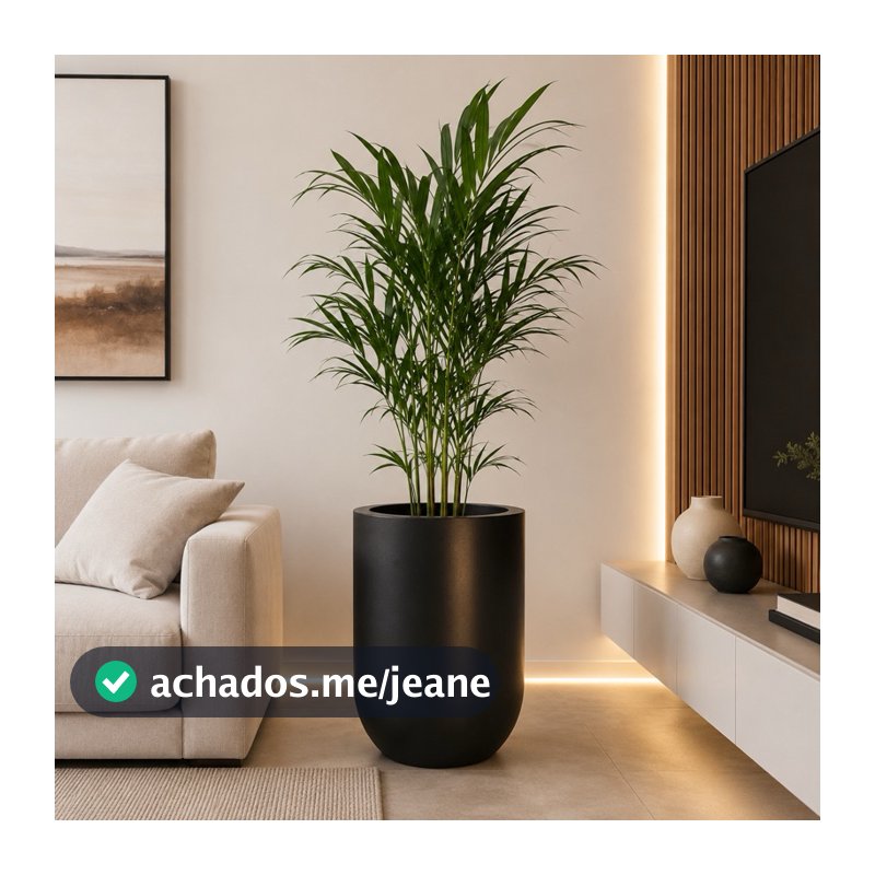 Vaso para Plantas Decorativo 42cm Polietileno Premium Redondo Sala Jardim Dubai Luxo