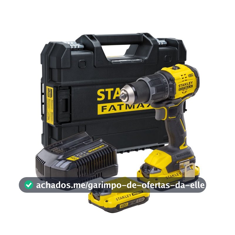 Parafusadeira e Furadeira STANLEY SBD716D2T Com 2 Baterias, Carregador e Maleta