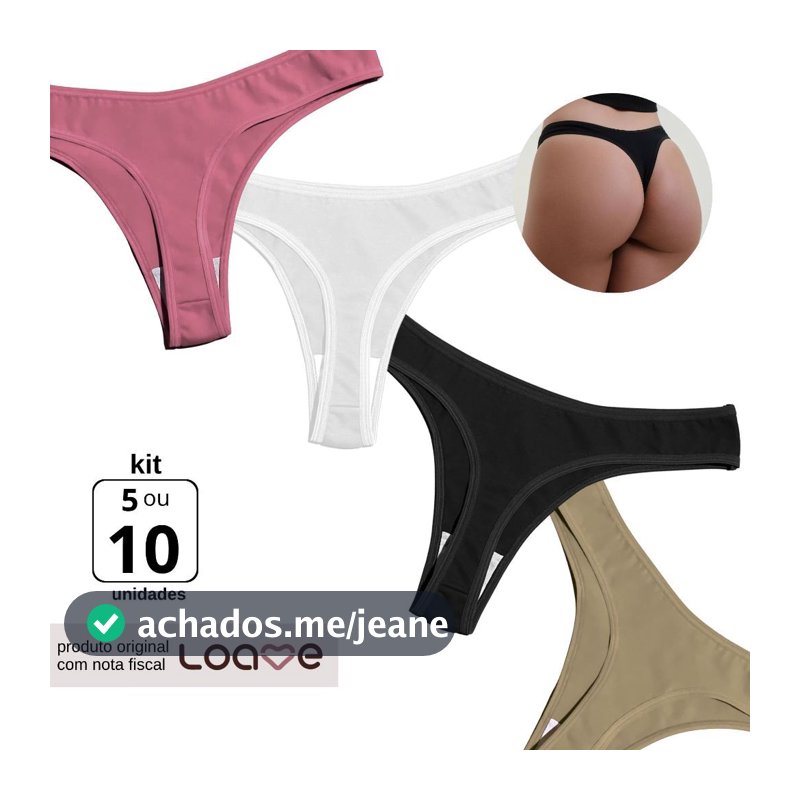Kit 10/5 Calcinhas Fio Dental Algodão Conforto Cotton Feminina Atacado