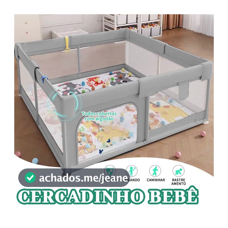 Cercadinho Bebê Grande Chiqueirinho Infantil Cercado Portátil Dobrável de Seguro e Protegido