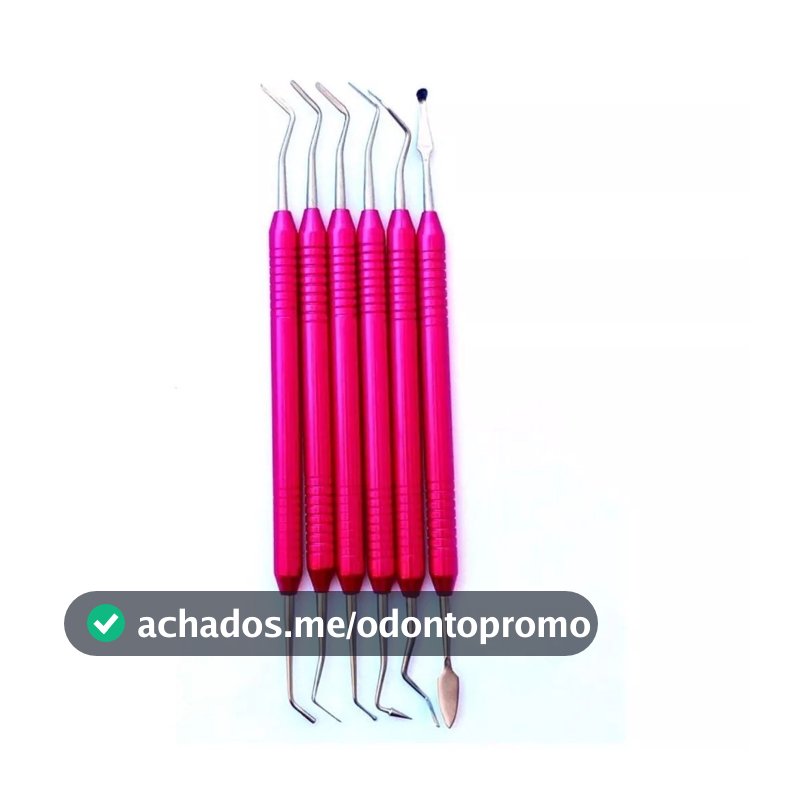 Kit De Espátula Para Restauração Resina  Rosa Com 6 Unidades