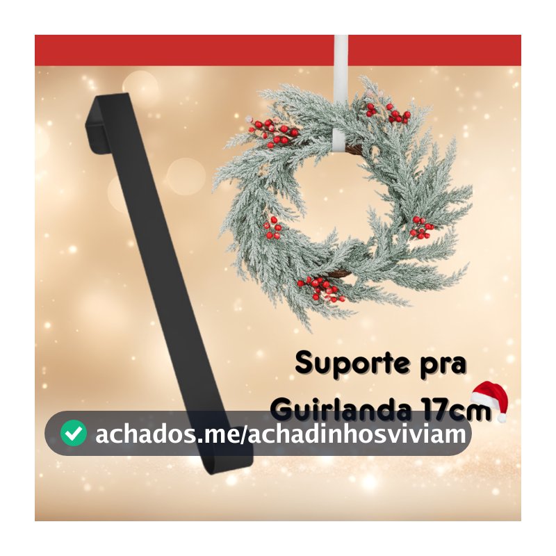 Gancho Suporte Porta Para Guirlanda 17cm Natal - Suporte para Decoração Natalina
