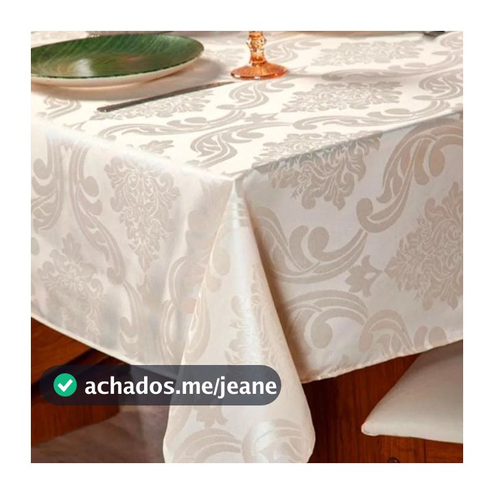 Toalha De Mesa Luxo 6 Lugares Jacquard Original Tecido Grosso