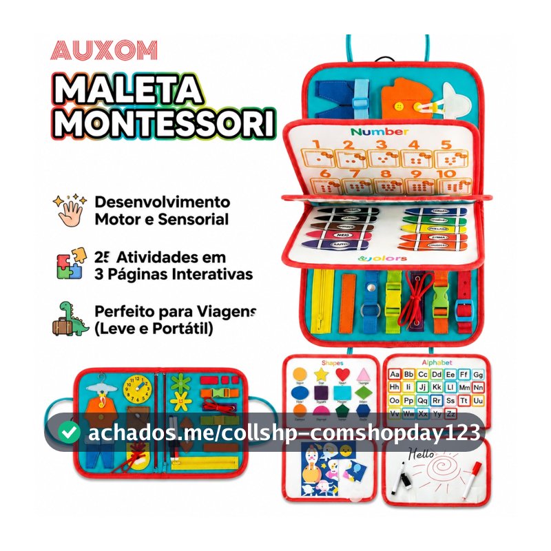 Montessori Sensory Busy Board 25 em 1 Brinquedo Sensorial para Bebê Para Toddlers Educativo