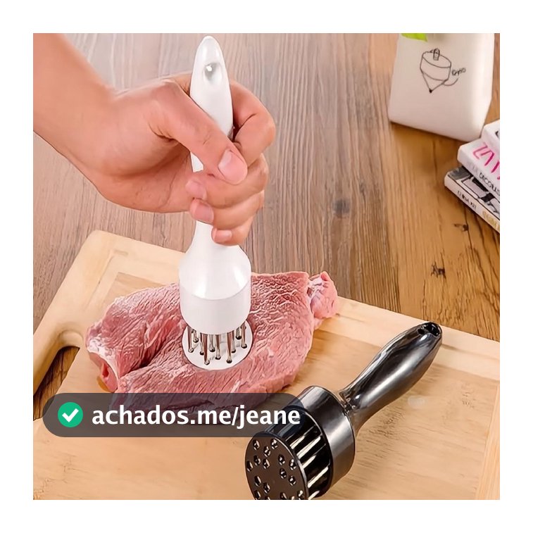 1 peça Amaciador Batedor de Carne Bife Com Furador Manual Aço Inox Cor Aleatorio