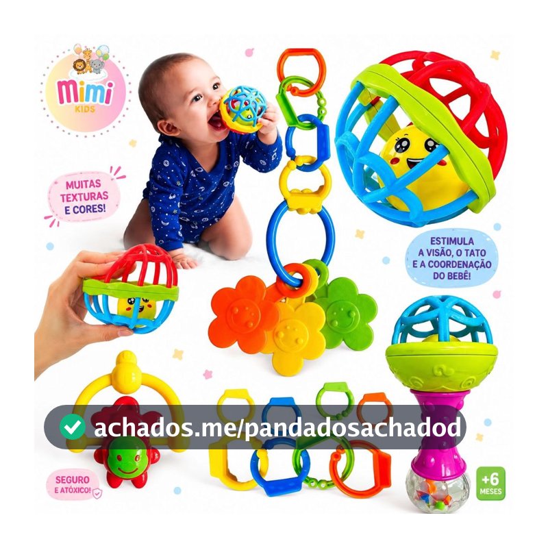 Mordedor para Bebe Sensorial Macio com Chocalho