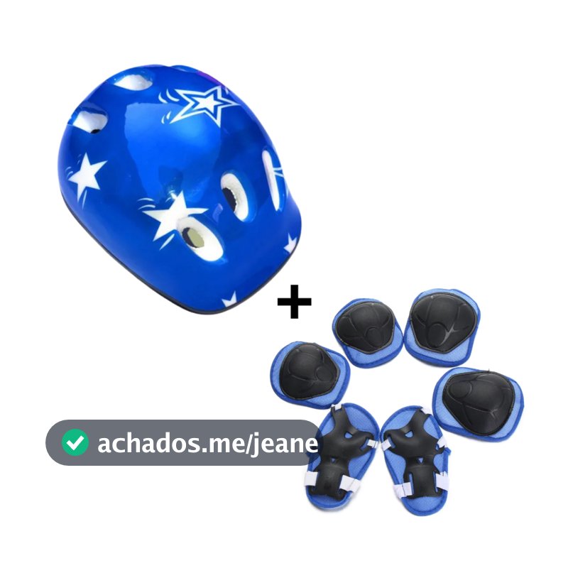 kit de Capacete + conjunto de proteção Infantil SEGURANÇA esportiva Bike Skate Patinete Proteção