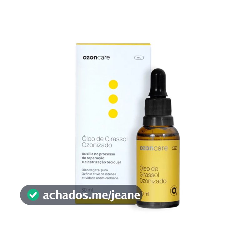 Óleo de Girassol Ozonizado Ozoncare 30ml Vegano Nutre a Pele Barreira Cutânea melhora a cicatrização