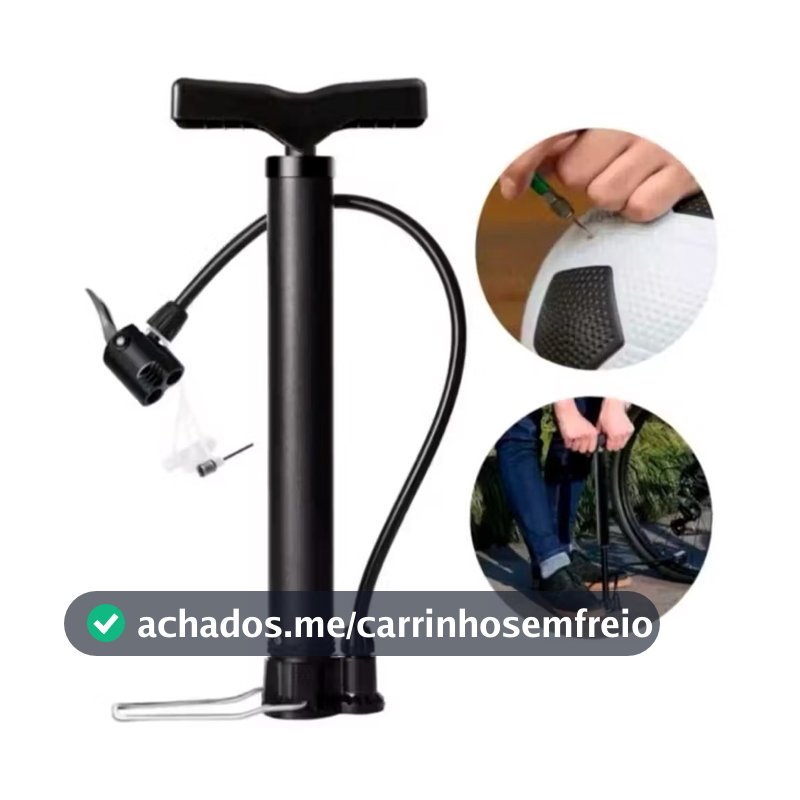 Bomba De Ar Encher Pneu Bicicleta Moto Bola Balão Piscina Forte Compacta e Leve