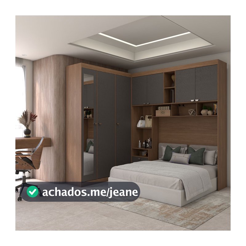 Guarda-Roupa Casal Modulado Fortaleza 7 Portas 4 Gavetas com Espelho - Panorama Móveis