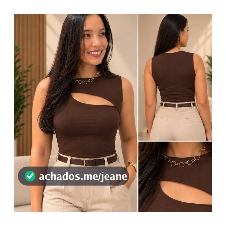 Blusa Feminina Regata Suplex Decote Vazado Assimétrico Moda Casual Elegante Estilo Promoção