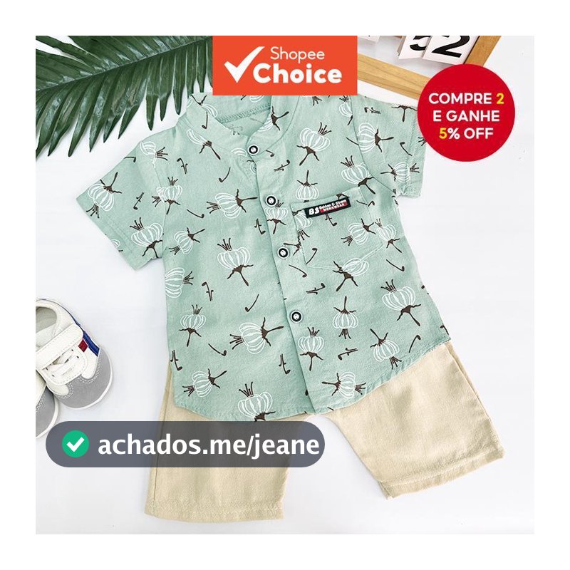 Conjunto De Roupa Para Bebê Menino 0-5 Anos – Camiseta E Shorts De Algodão Com Estampa De Dente De Leão Uso Casual De Ve